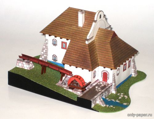 Сборная бумажная модель / scale paper model, papercraft Водяная мельница / Vodný mlyn (ABC 7/2007) 