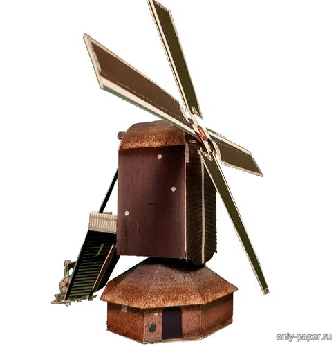 Модель ветряной мельницы Ден Олден Флорус из бумаги/картона