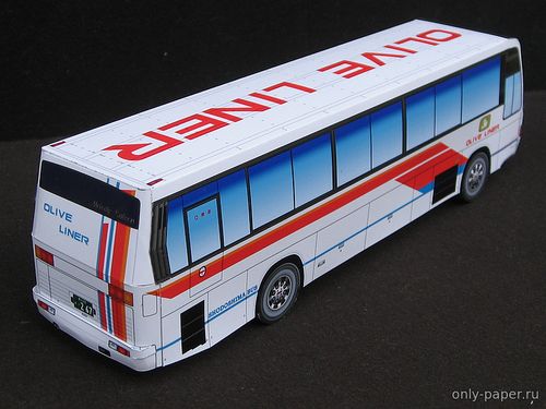 Модель автобуса Mitsubishi Fuso Aero Bus из бумаги/картона