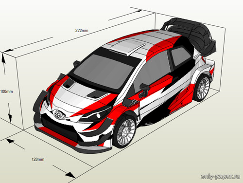 Сборная бумажная модель / scale paper model, papercraft Toyota Yaris WRC 2018 