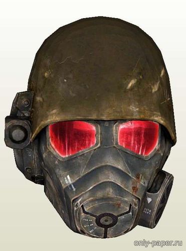 Сборная бумажная модель / scale paper model, papercraft Боевой шлем рейнджера / NCR Combat Ranger Helmet (Fallout New Vegas) 