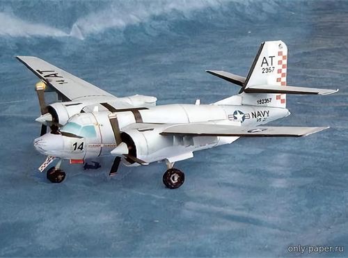 Модель самолета Conair CS2F US Navy Tracker из бумаги/картона