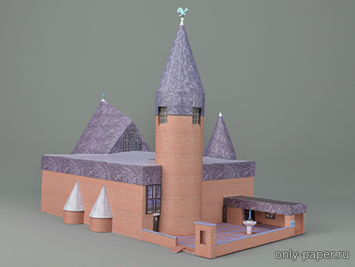 Сборная бумажная модель / scale paper model, papercraft Церковь Святого Адельхайда 