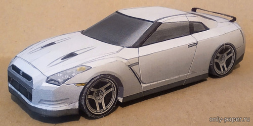 Сборная бумажная модель / scale paper model, papercraft Nissan GT-R r35 