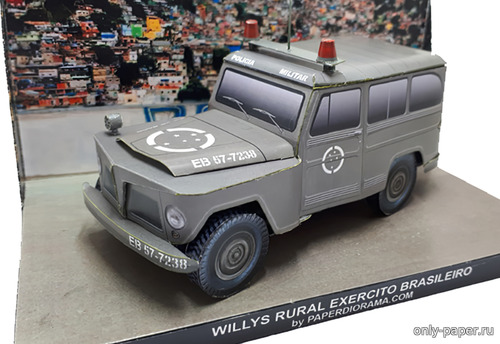 Сборная бумажная модель / scale paper model, papercraft Willys Rural SW Exercito Brasiliero / Виллис бразильской пехоты 