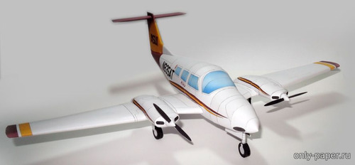 Сборная бумажная модель / scale paper model, papercraft Piper PA-44 Seminole 