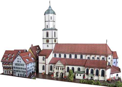 Сборная бумажная модель / scale paper model, papercraft Marktplatz-Areal Biberach / Riss 