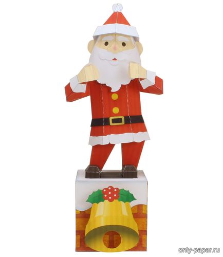 Модель танцующего Санта-Клауса из бумаги/картона