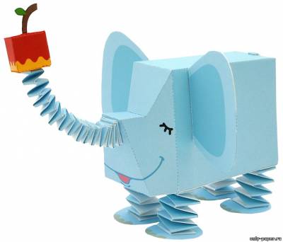 Сборная бумажная модель / scale paper model, papercraft Слон / Elephant 