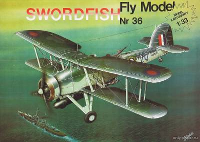 Сборная бумажная модель / scale paper model, papercraft Fairey Swordfish (Fly Model 036) 