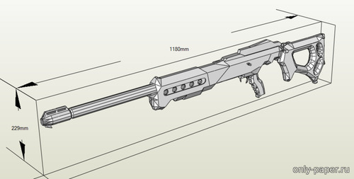 Сборная бумажная модель / scale paper model, papercraft Снайперская винтовка КСР-29 