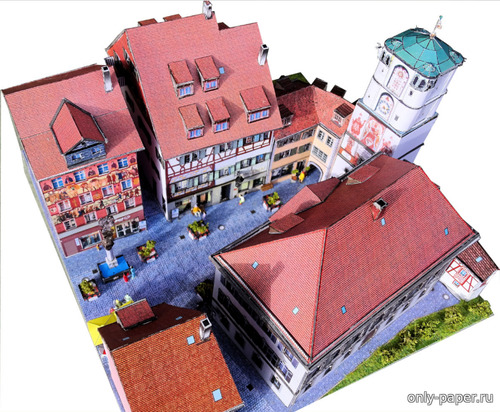 Сборная бумажная модель / scale paper model, papercraft Frauentor-Areal Wangen/Allgäu 