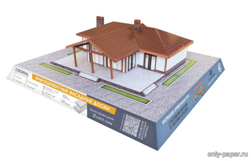 Модель дома по проекту 62-64 из бумаги/картона