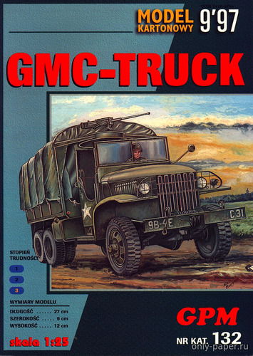 Сборная бумажная модель / scale paper model, papercraft GMC-Truck (GPM 132) 