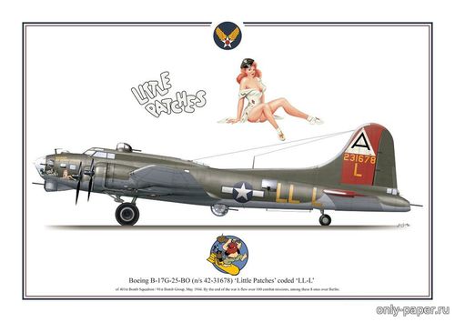 Сборная бумажная модель / scale paper model, papercraft Boeing B-17 Flying Fortress (Inwald card models) 