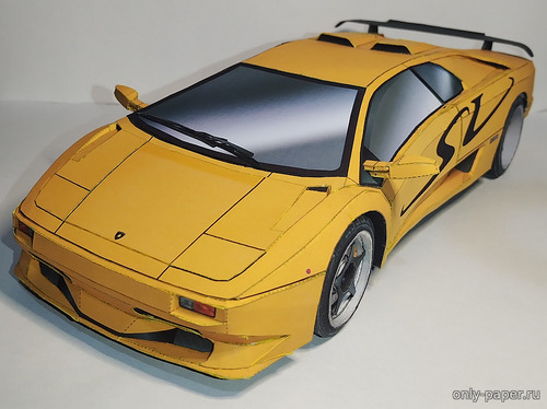 Сборная бумажная модель / scale paper model, papercraft Lamborghini Diablo SV 