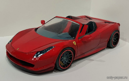 Сборная бумажная модель / scale paper model, papercraft Ferrari 458 Italia Spider (Alex Vibe) 