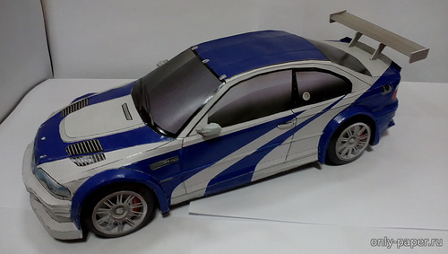 Сборная бумажная модель / scale paper model, papercraft BMW M3 GTR из компьютерной игры NFS Most Wanted 