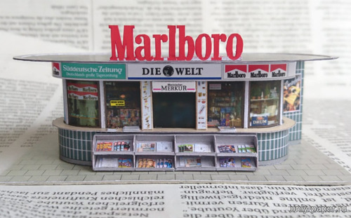 Сборная бумажная модель / scale paper model, papercraft Табачный киоск в правительственном районе города Бонна, Германия 