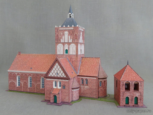 Сборная бумажная модель / scale paper model, papercraft Евангельская церковь в г. Пильзум, Германия 