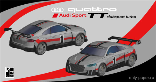 Сборная бумажная модель / scale paper model, papercraft Audi TT Club Sport 