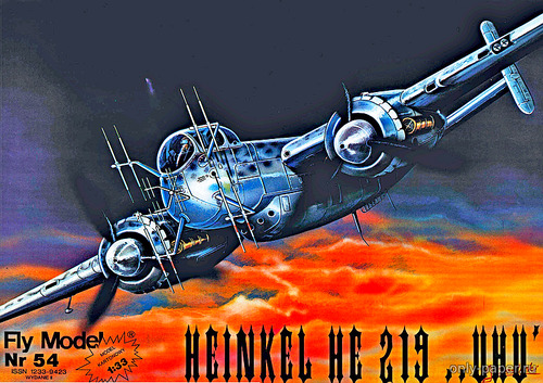 Сборная бумажная модель / scale paper model, papercraft Heinkel HE-219 (Fly Model 054) 