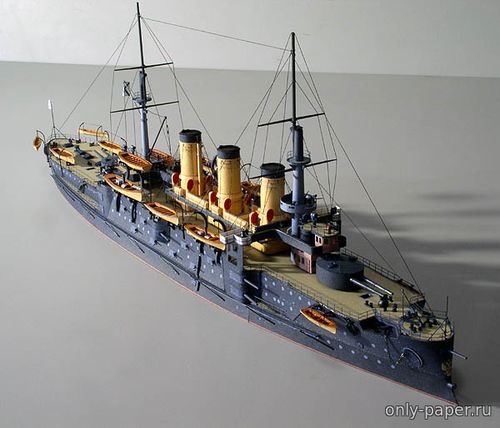 Сборная бумажная модель / scale paper model, papercraft Броненосец «Ослябя» / Oslabya (Digital Navy) 