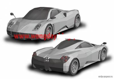 Модель автомобиля Pagani Huayra из бумаги/картона