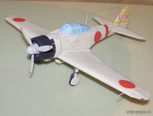 Сборная бумажная модель / scale paper model, papercraft Mitsubishi A6M2 Zero 