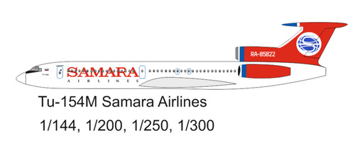 Сборная бумажная модель / scale paper model, papercraft Ту-154М авиакомпании Самара (Векторная переработка и перeмасштаб модели от PR Models) 