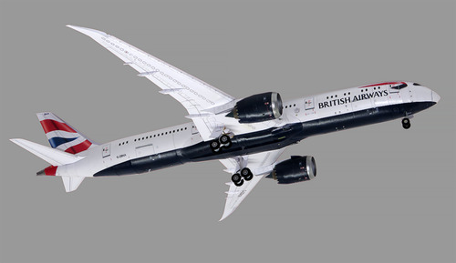 Сборная бумажная модель / scale paper model, papercraft Boeing 787-9 "Dreamliner" British Airways (Edwin Rodriguez - Harry Martin) 