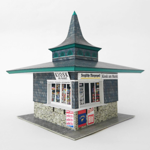 Сборная бумажная модель / scale paper model, papercraft Газетный киоск / Kiosk am Markt 