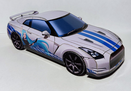 Сборная бумажная модель / scale paper model, papercraft Автомобиль Atlas GT (Nissan GT-R R35 2007 в ливрее из к/ф Форсаж) из игры CarX 