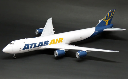 Сборная бумажная модель / scale paper model, papercraft Boeing 747-8F Atlas Air (Перекрас Canon) 