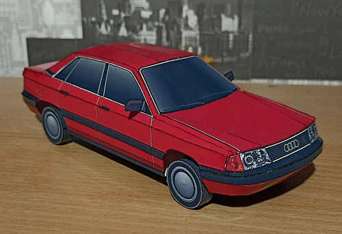 Сборная бумажная модель / scale paper model, papercraft Audi 100 C3 (Александр Рубан / Paper Auto Garage) 
