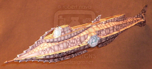 Сборная бумажная модель / scale paper model, papercraft Подводная лодка «Наутилус» из к/ф 1954 года «20 000 лье под водой» / Nautilus - «Vingt mille lieues sous les mers» (Disney) 