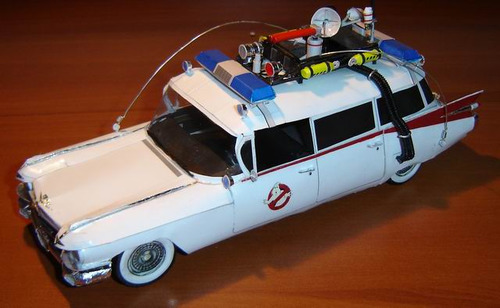 Сборная бумажная модель / scale paper model, papercraft Машина охотников за привидениями «Ecto-1» / Ghost Busters Car Ecto-1 