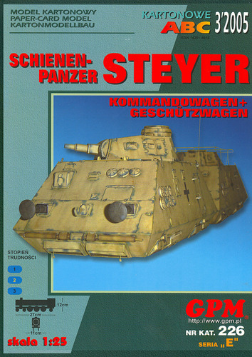 Сборная бумажная модель / scale paper model, papercraft Бронированная дрезина «Steyer» (GPM 226) 