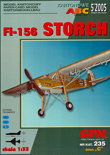 Сборная бумажная модель / scale paper model, papercraft Fiesler Fi-156 Storch (GPM 235) 