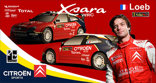 Сборная бумажная модель / scale paper model, papercraft Citroen Xsara WRC 2004 Sebastien Loeb 