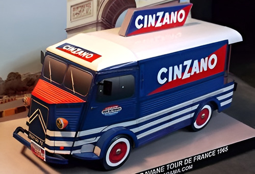 Сборная бумажная модель / scale paper model, papercraft Citroen HY Cinzano 1965 Tour de France 