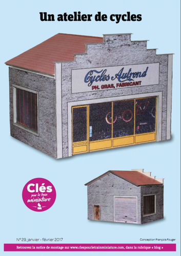 Сборная бумажная модель / scale paper model, papercraft Веломагазин / Le marchand de velos (Cles pour le train miniature 29) 