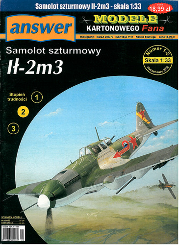 Сборная бумажная модель / scale paper model, papercraft Ил-2М3 / Il-2m3 (Answer MKF 1-2/2006) 