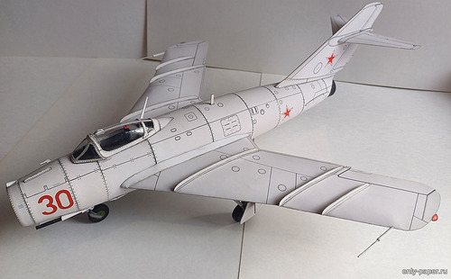 Сборная бумажная модель / scale paper model, papercraft МиГ-17Ф (Переработка Hobby Model 074) 