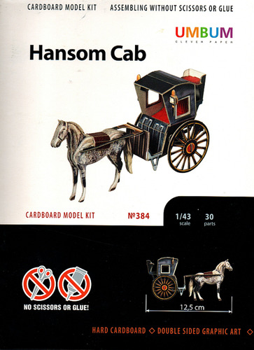 Сборная бумажная модель / scale paper model, papercraft Кэб Хенсома / Hansom Cab (Умная бумага 384) 