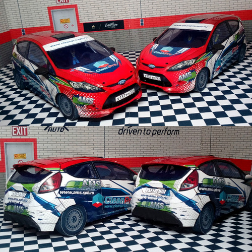 Сборная бумажная модель / scale paper model, papercraft Ford Fiesta R2 