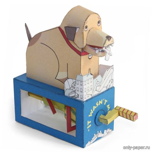 Сборная бумажная модель / scale paper model, papercraft Жующая собака / Max's Snack Attack Dog Automata 