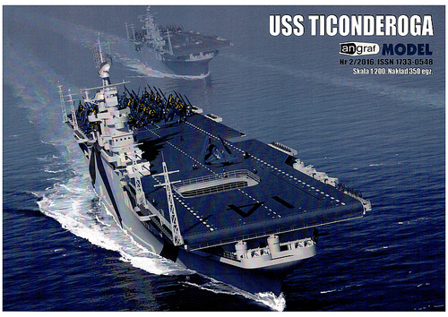 Сборная бумажная модель / scale paper model, papercraft Авианосец USS Ticonderoga (Angraf Model 2/2016) 