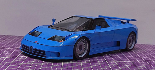 Сборная бумажная модель / scale paper model, papercraft Bugatti EB110 SS 