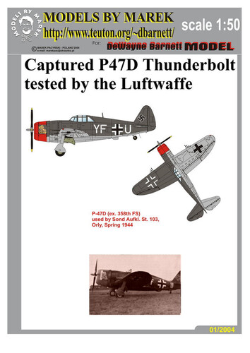 Сборная бумажная модель / scale paper model, papercraft Republic P-47D Thunderbolt Luftwaffe (Model cardboard) 